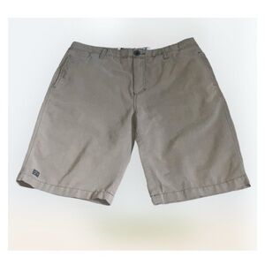 Micros Mens Tan Chevron Flat Front Casual Shorts Pockets Cotton Blend Size 34